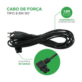 Cabo De Força Bipolar 1,5 Metros Plug 90 Graus - Green