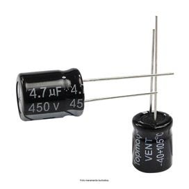 10x Capacitor Eletrolítico 4,7uf x 450v 105 Graus - ChipSCE