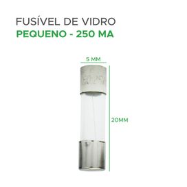 100x Fusível De Vidro 5x20 Pequeno 250ma - Green
