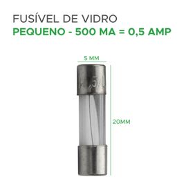 100x Fusível De Vidro 5x20 Pequeno 500ma - Green