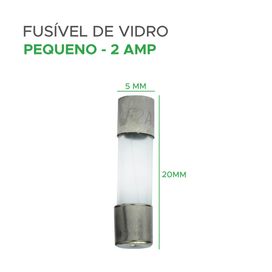 100x Fusível De Vidro 5x20 Pequeno 2 Amp - Green