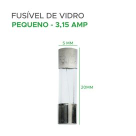 100x Fusível De Vidro 5x20 Pequeno 3,15a - Green