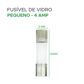 100x Fusível De Vidro 5x20 Pequeno 4 Amp - Green