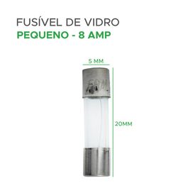 100x Fusível De Vidro 5x20 Pequeno 8 Amp - Green
