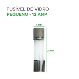 100x Fusível De Vidro 5x20 Pequeno 12 Amp - Green