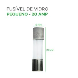 100x Fusível De Vidro 5x20 Pequeno 20 Amp - Green