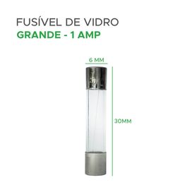 100x Fusível De Vidro 6x30 Grande 1 Amp - Green
