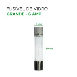 100x Fusível De Vidro 6x30 Grande 6 Amp - Green