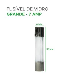 100x Fusível De Vidro 6x30 Grande 7 Amp - Green