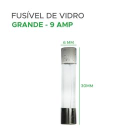100x Fusível De Vidro 6x30 Grande 9 Amp - Green