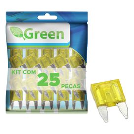 25x Fusível Automotivo Lâmina Mini 20 Amp Amarelo - Green