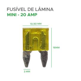 25x Fusível Automotivo Lâmina Mini 20 Amp Amarelo - Green