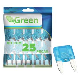 25x Fusível Automotivo Lâmina Mini 15 Amp Azul - Green