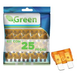 25x Fusível Automotivo Lâmina Pequeno 5 Amp Laranja - Green