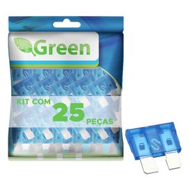 25x Fusível Lâmina 15Amp Automotivo Pequeno Azul - Green