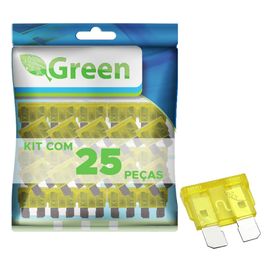 25x Fusível Lâmina 20Amp Automotivo Pequeno Amarelo - Green