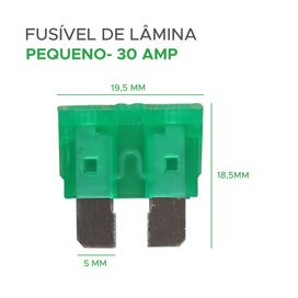 25x Fusível Lâmina 30Amp Automotivo Pequeno Verde - Green