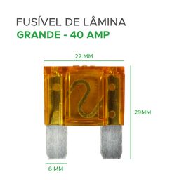 10x Fusível Automotivo Lâmina Grande 40 Amp Laranja - Green