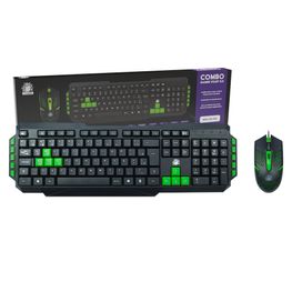 Kit Teclado e Mouse Gamer Nemesis Start 2.0 Preto e Verde Usb - 5+