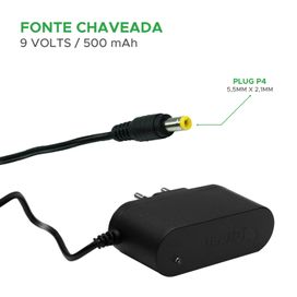 Fonte Chaveada 9V 500MA Bivolt - Plug 5,5x2,1mm