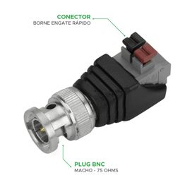 10x Conector Bnc Macho Borne Engate Rápido P/ Câmera De Cftv