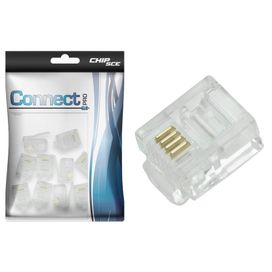 Kit 100 Plug Conector Macho Rj11 6x4 Telefonia