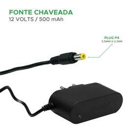 Fonte Chaveada 12V 500MA Bivolt - Plug 5,5x2,1mm