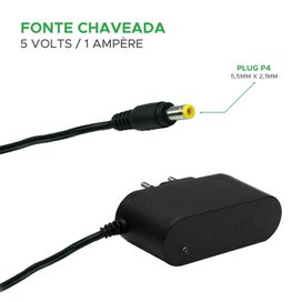 Fonte Chaveada 5V 1A Bivolt - Plug 5,5x2,1mm