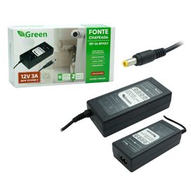 Fonte Chaveada 12V 3A Bivolt - Plug 5,5mm X 2,1mm