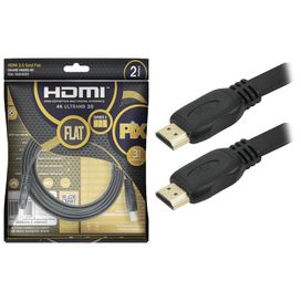 Cabo Hdmi Flat UltraHD 4k 2160p 2 Metros Premium - PIX
