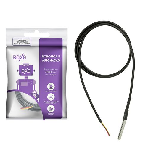 Sensor De Temperatura Ds18b20 Sonda À Prova D'água - RoXo