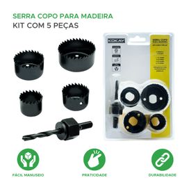 Kit de Serra Copo Para Madeira 5peças - Kokay
