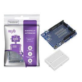 Placa Robótica Protoshield Uno Com Protoboard 170 Pontos - RoXo