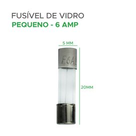 100x Fusível De Vidro 5x20 Pequeno 6 Amp - Green