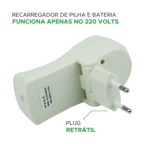 Carregador 220v De Pilhas Pequena E Palito + Bateria 9v