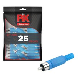 25x Plug Rca Macho Ponta Níquel - PIX