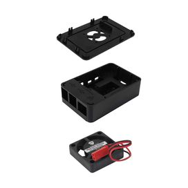 Case Plástico Para Raspberry Pi 4B Com Ventoinha Preto - RoXo