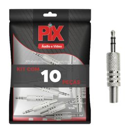 10x Plug Conector P2 Estéreo Profissional Reforçado Níquel
