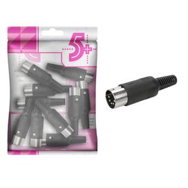 10x Plug Din 5 Pinos Macho 180 Graus - 5+