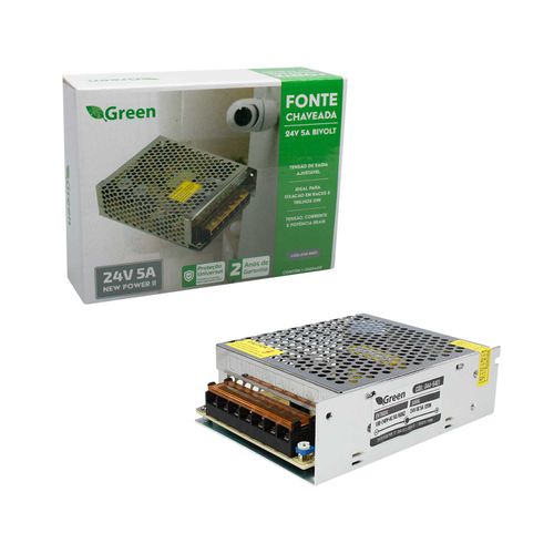 Fonte Chaveada Metal 24V 5A - 120W Bivolt