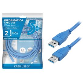 Cabo Usb 3.0 Macho Macho A+A Hd 3.0/3.1 2 Metros - 5+
