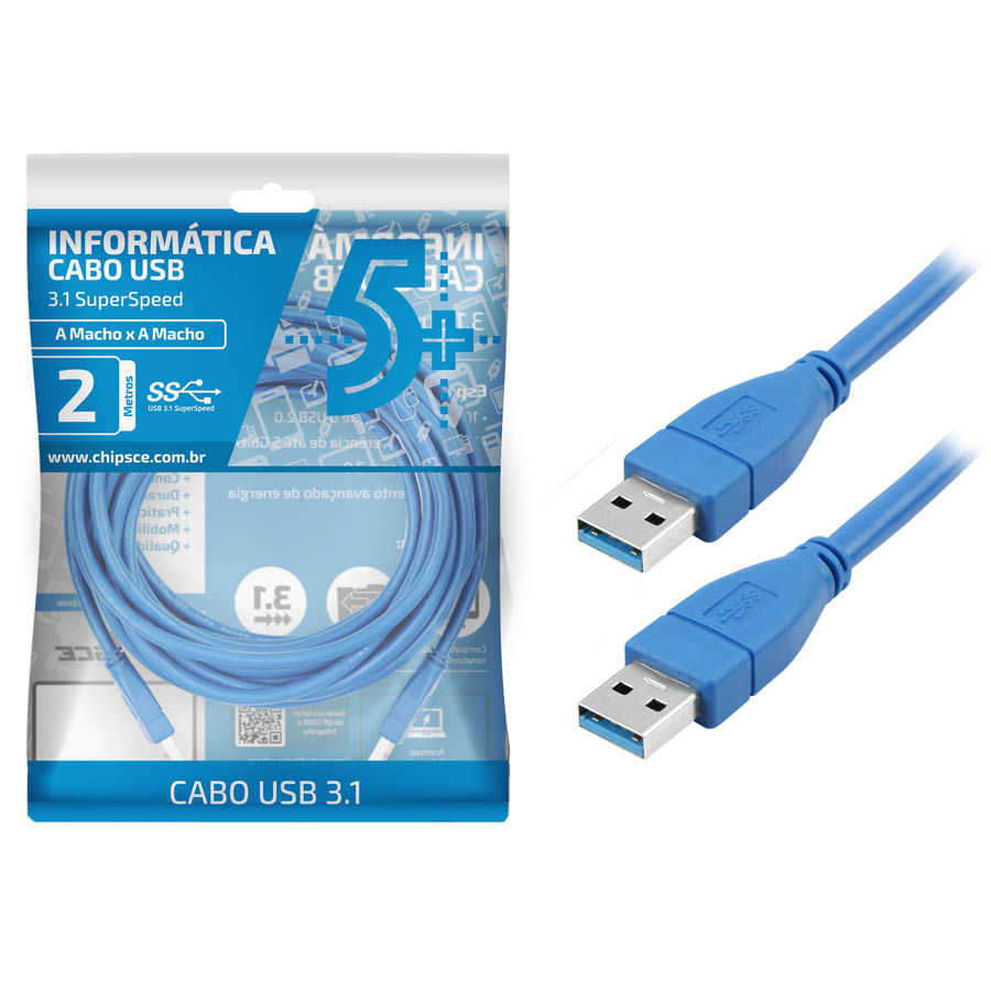Cabo USB-C para USB 3.0A 2m. - Cables