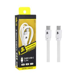 Cabo USB-C para USB-C 3.1 1.20 Metros 5G Branco - 5+