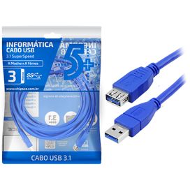 Cabo Extensor Usb 3.1 / 3.0 3 Metros Macho X Fêmea 5gbits - 5+
