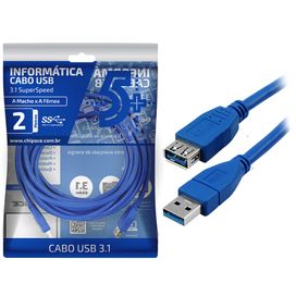 Cabo Extensor Usb 3.1 / 3.0 2m Macho X Fêmea 5gbits - 5+