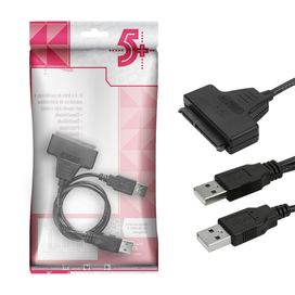 Adaptador Conversor Y 2 Usb Para Sata HD Externo - 5+