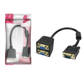 Cabo Y Vga 1x2 Divisor Splitter Duplicador - 5+