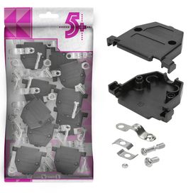 10x Capa Plástica Preta Para Conector Db25 - 5+