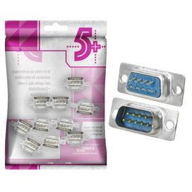 10x Conector Db9 Macho Solda Fio Rs232 Serial - 5+
