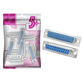 10x Conector Db25 Fêmea Para Solda Fio Serial - 5+
